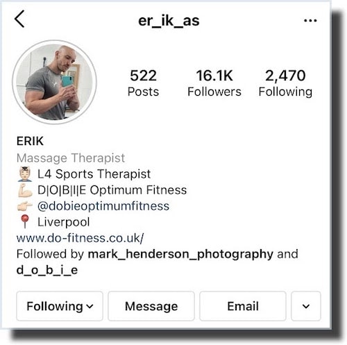 Instagram profile pic Erik