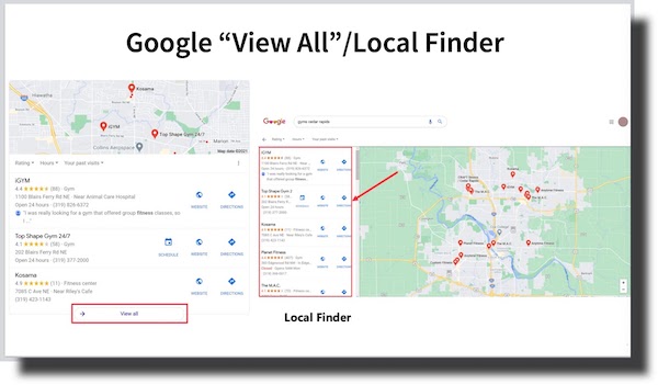 Google View All Local Finder